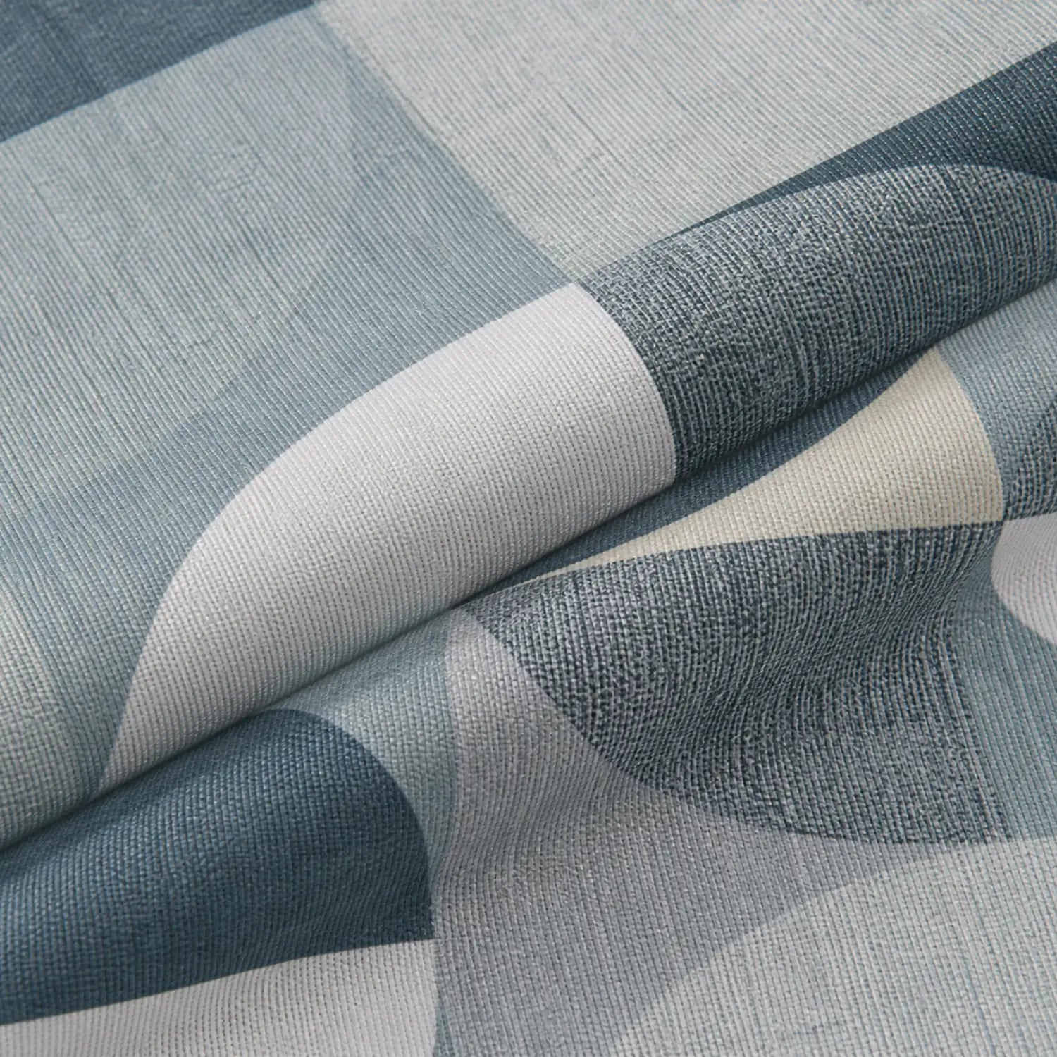 Komfy Premium Geometric Printed Double Bedsheet with 2 Pillow Covers – Blue & Grey Abstract Design