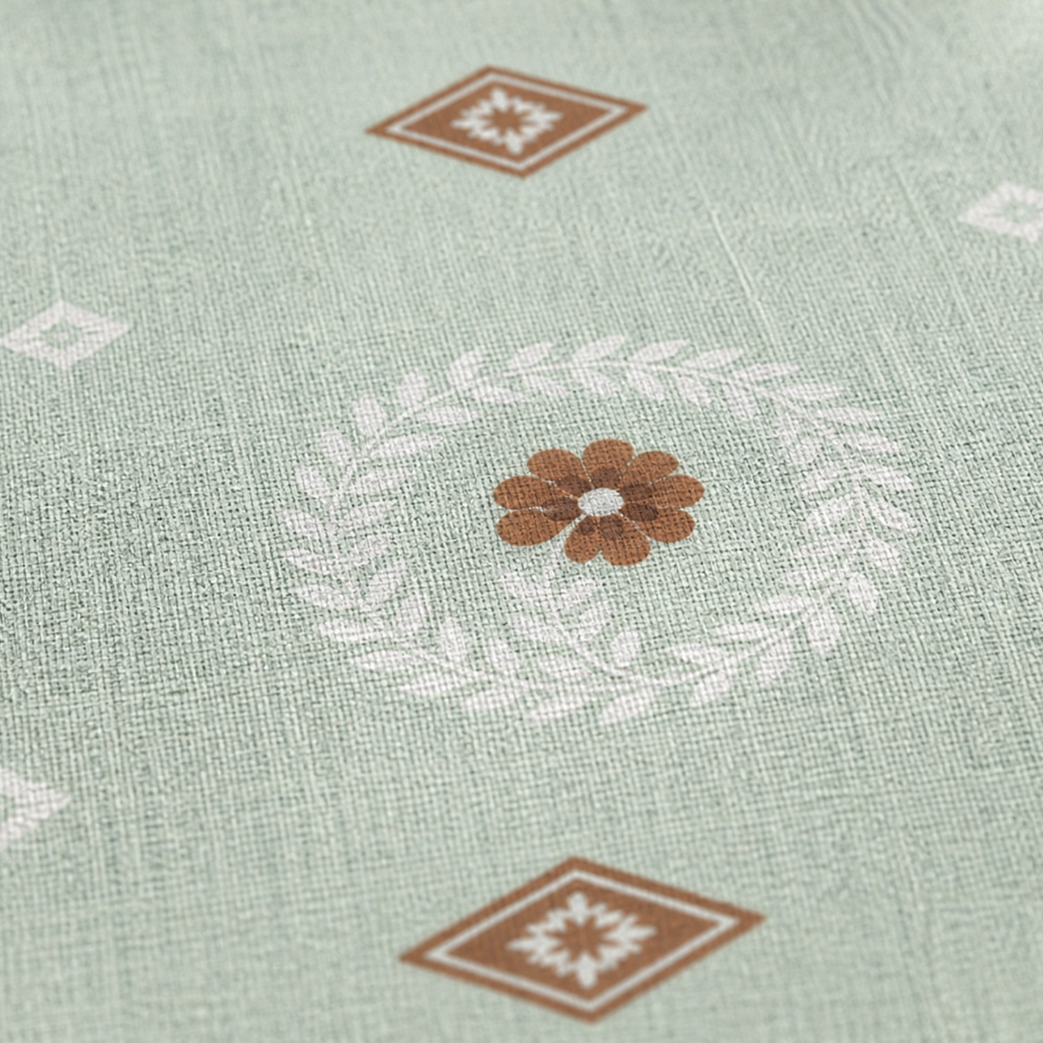 Komfy Elegant Mint Green Floral Printed Double Bedsheet with Pillow Covers