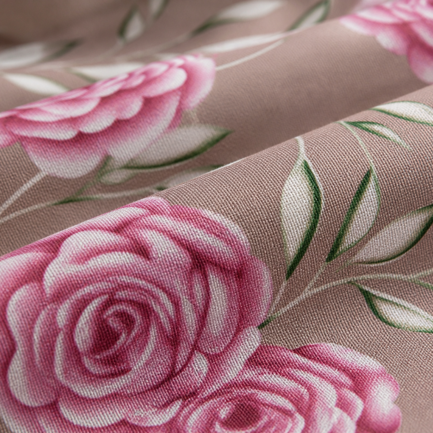 Komfy Premium Pink Rose Printed Double Bedsheet with 2 Pillow Covers – Elegant Floral Design