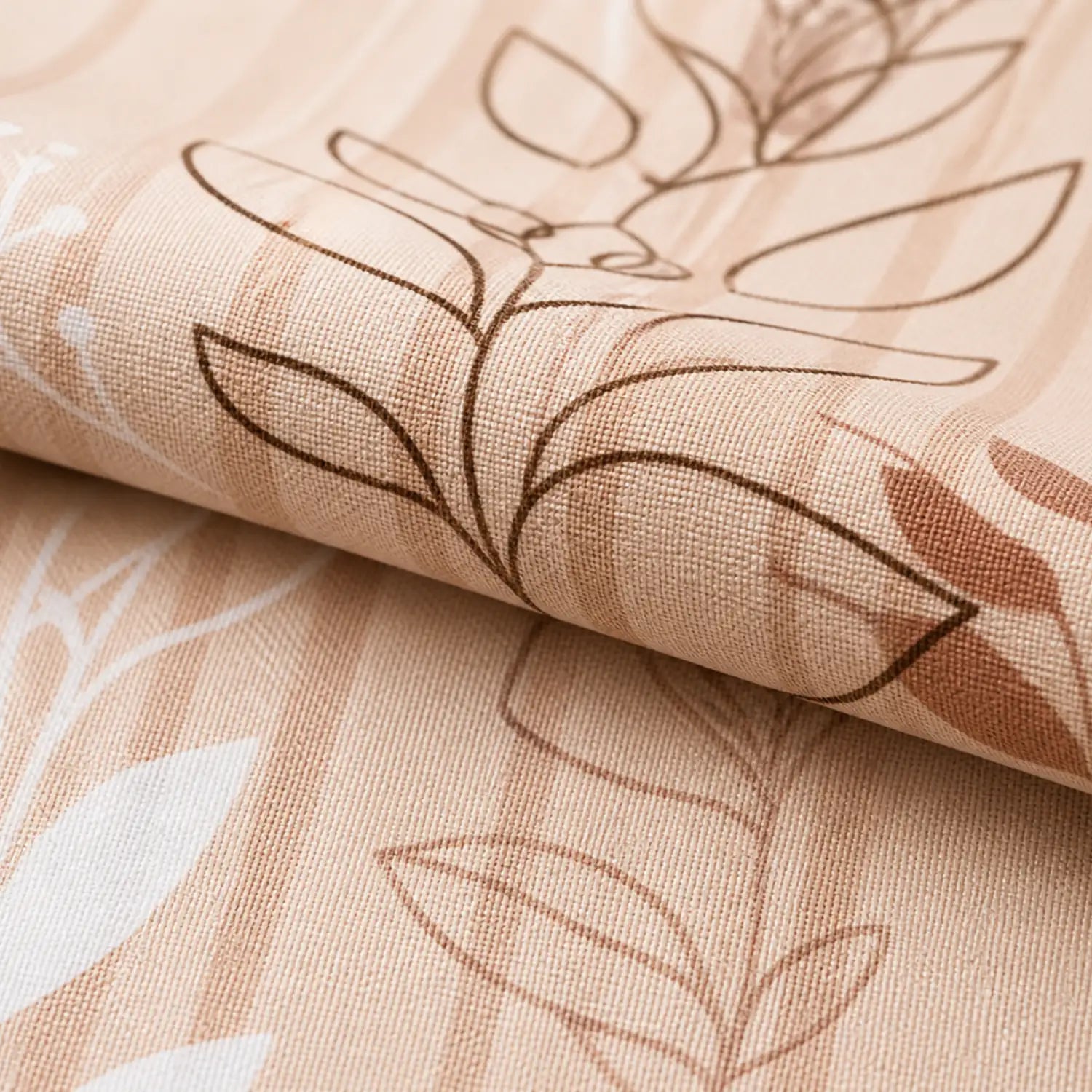 Nivra Peach Botanical Printed Double Bedsheet with 2 Pillow Covers – Elegant Floral Leaf Design
