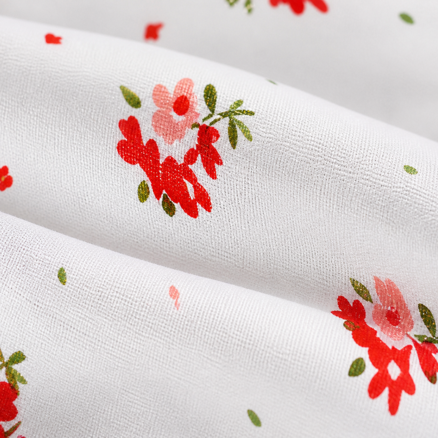 Sukoon Red Floral Printed Double Bedsheet with 2 Pillow Covers