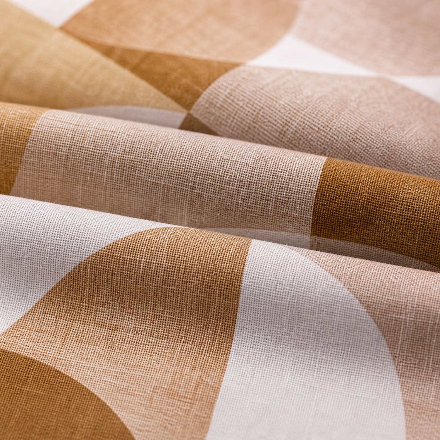 Komfy Premium Geometric Printed Double Bedsheet with 2 Pillow Covers – Brown & Beige Modern Design