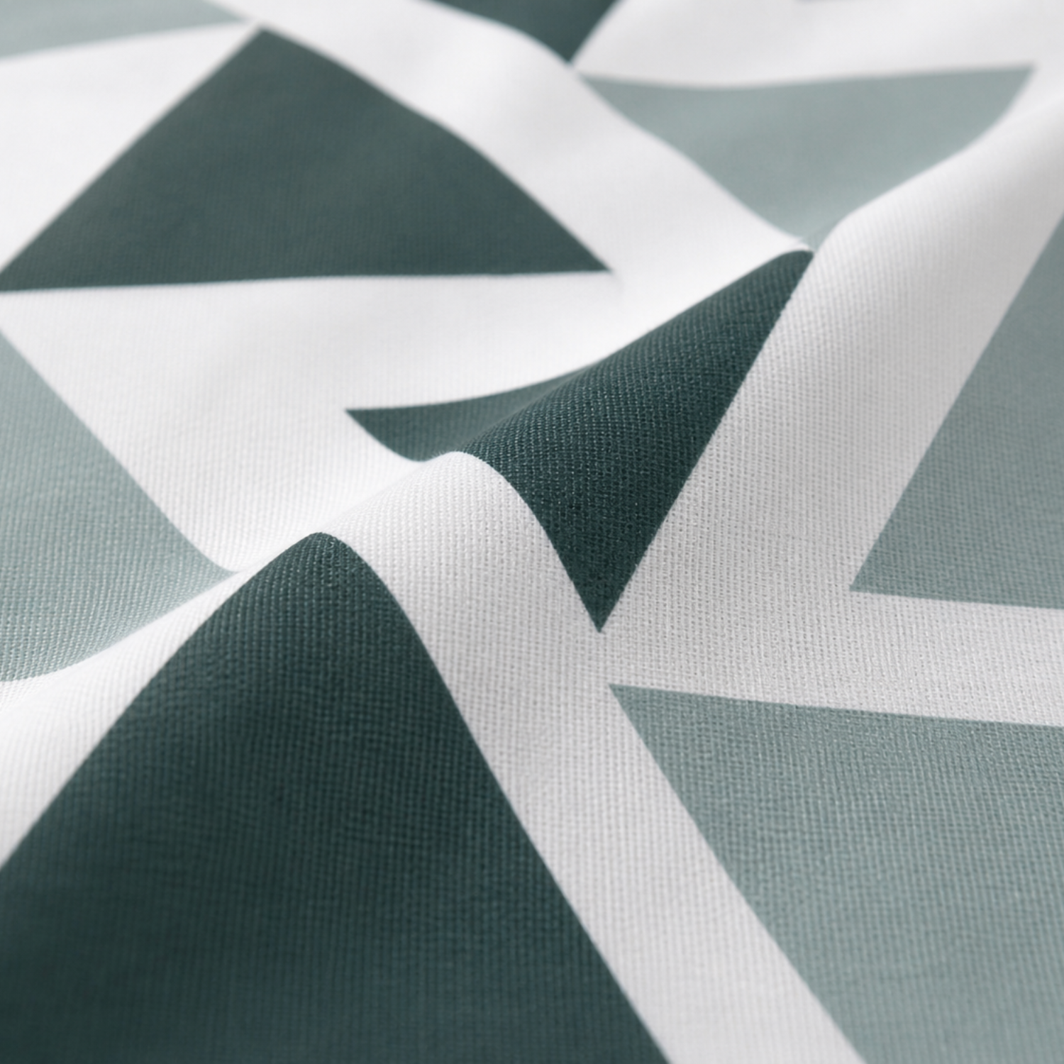 Aroha Grey Teal Geometric Printed Double Bedsheet with 2 Pillow Covers